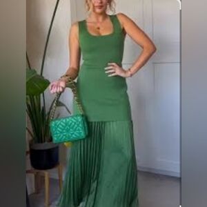 Zara Pleated Combination Knit Dress